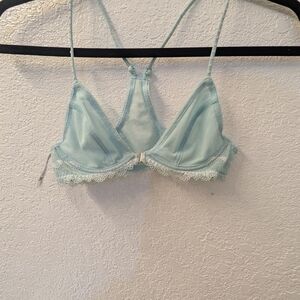 Free People Elegant Lace Trim Bralette in Light Blue Size Small